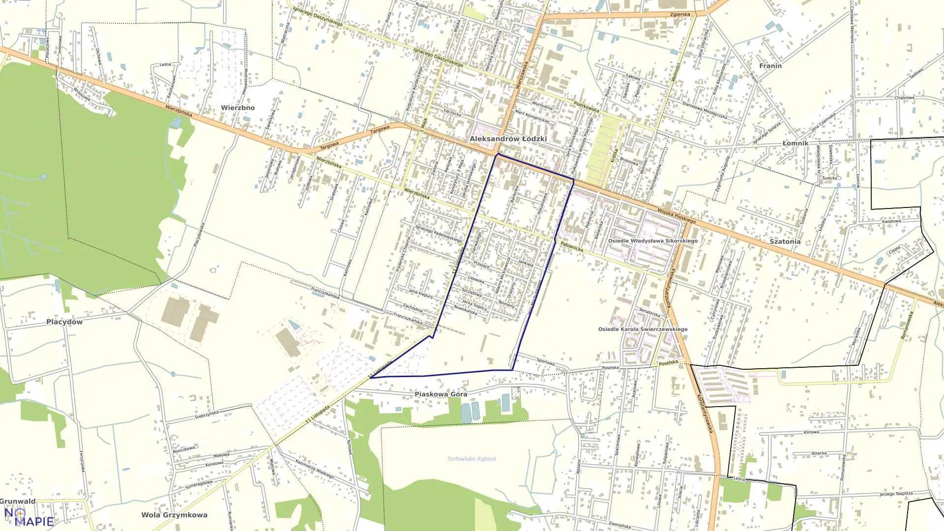 Mapa obrębu ALEKSANDRÓW ŁÓDZKI 4 w gminie Aleksandrów Łódzki
