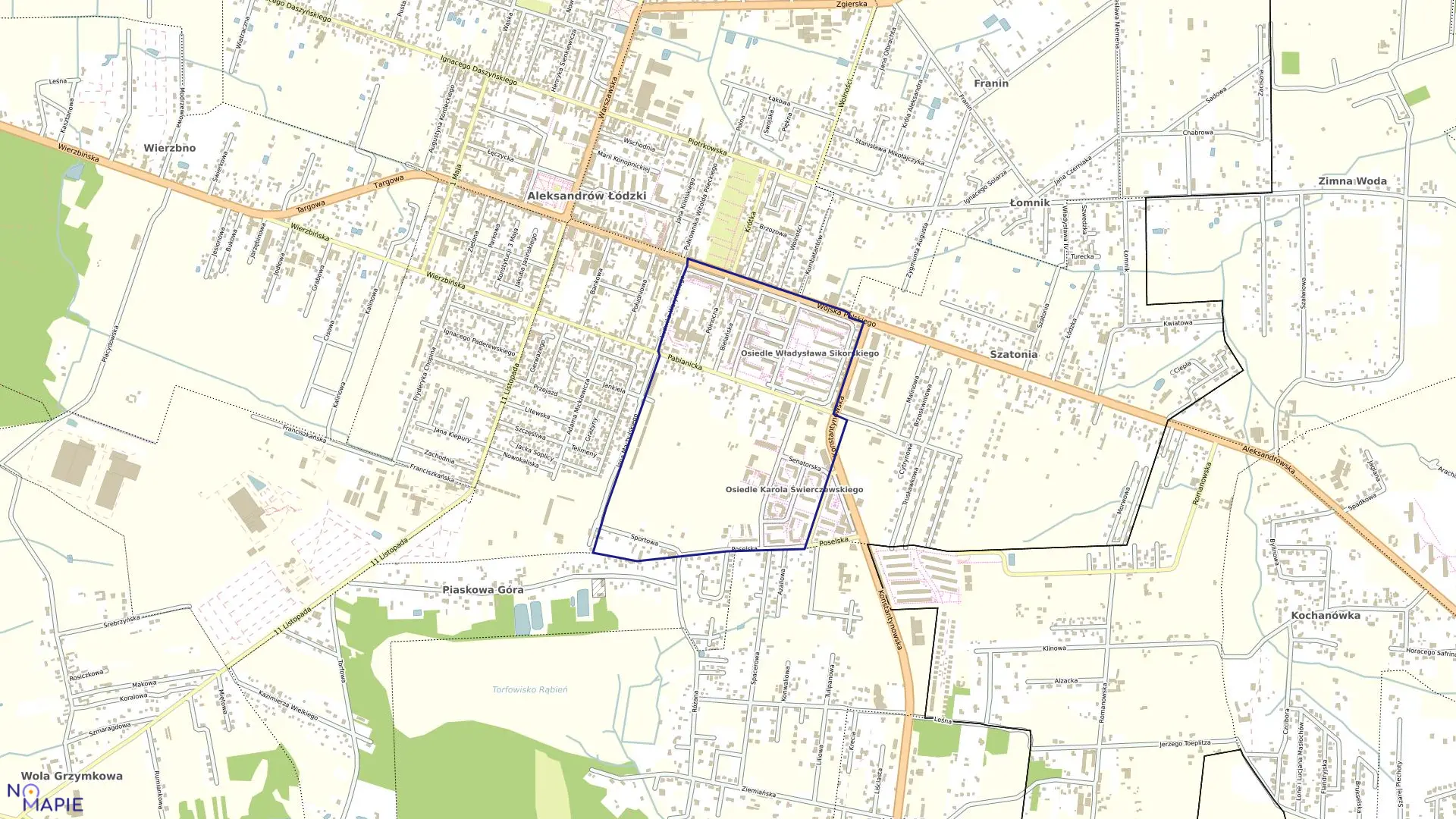 Mapa obrębu ALEKSANDRÓW ŁÓDZKI 5 w gminie Aleksandrów Łódzki