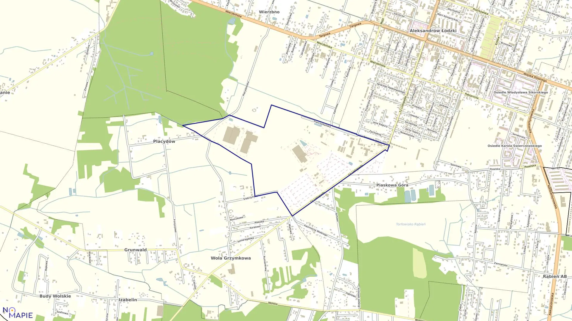 Mapa obrębu ALEKSANDRÓW ŁÓDZKI 6 w gminie Aleksandrów Łódzki