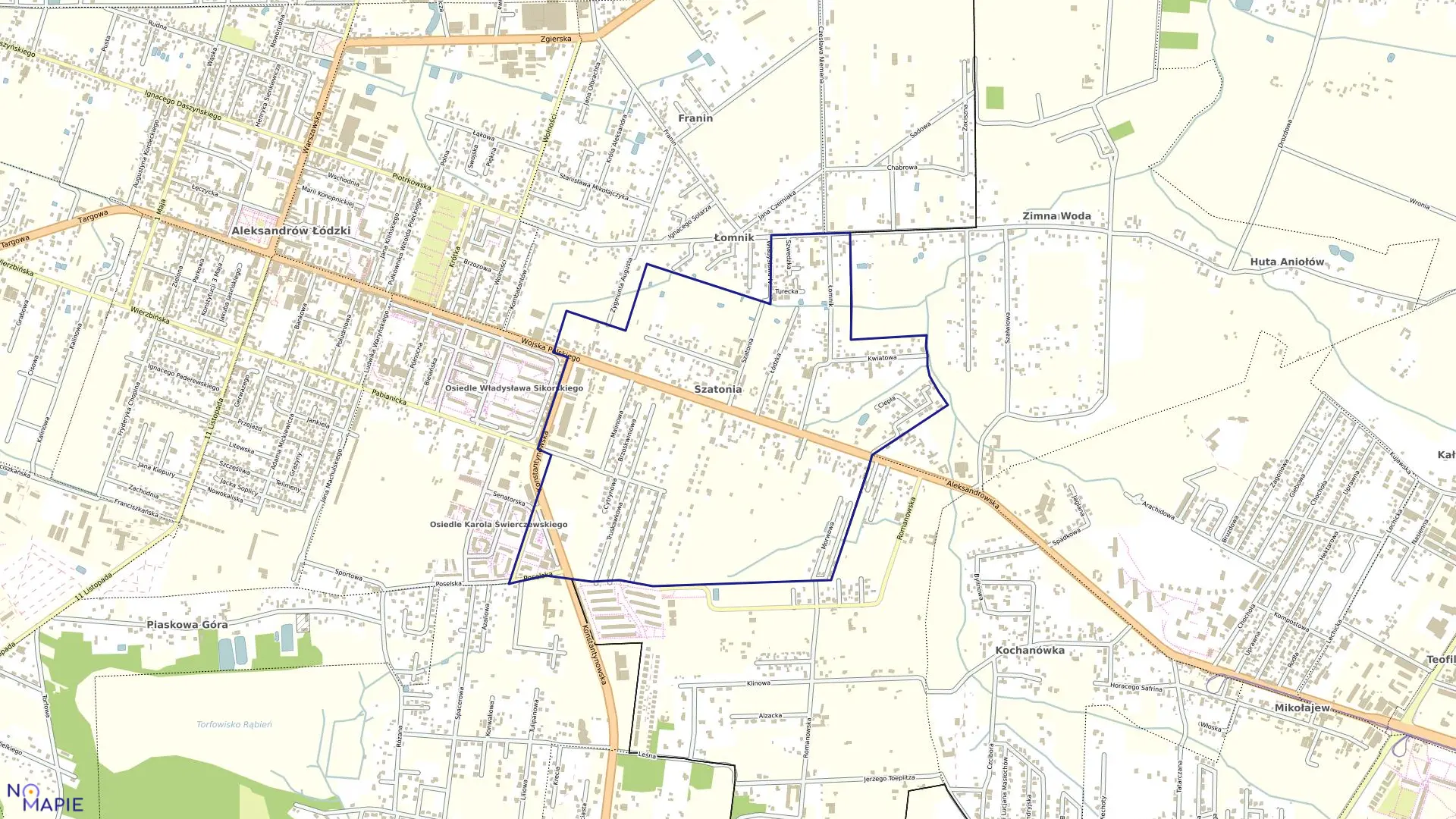 Mapa obrębu ALEKSANDRÓW ŁÓDZKI 9 w gminie Aleksandrów Łódzki
